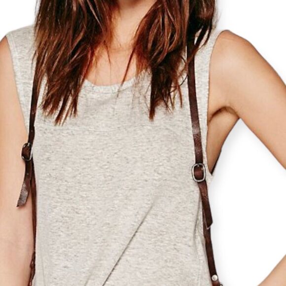 Brown Leather Adjustable Suspender Straps Harness Belt NEW - Picture 4 of 4